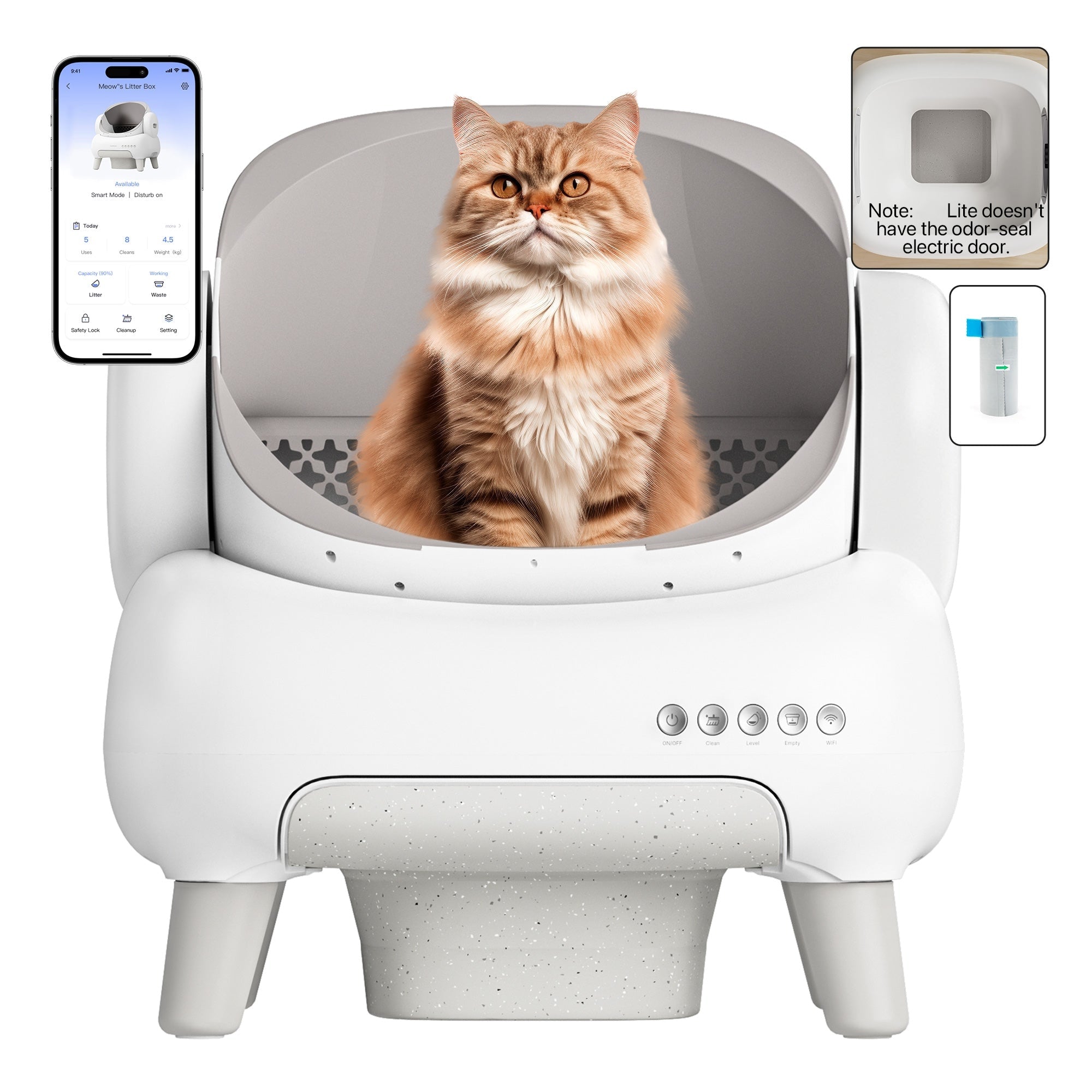 Open-Top Self Cleaning Cat Litter Box